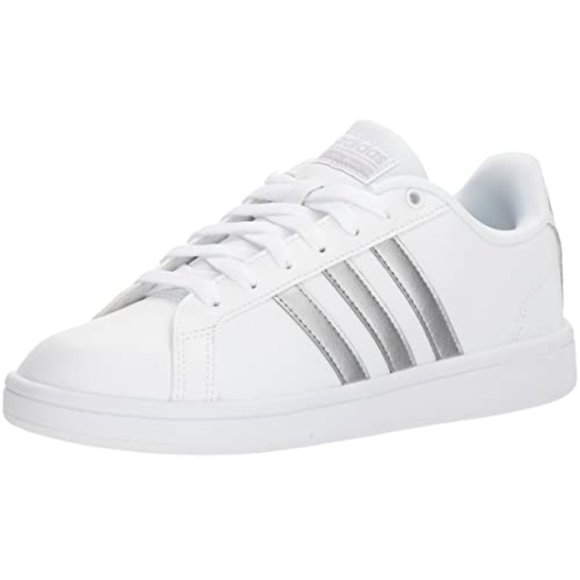 adidas Shoes - White Adidas Superstar Shoes With Silver Stripes